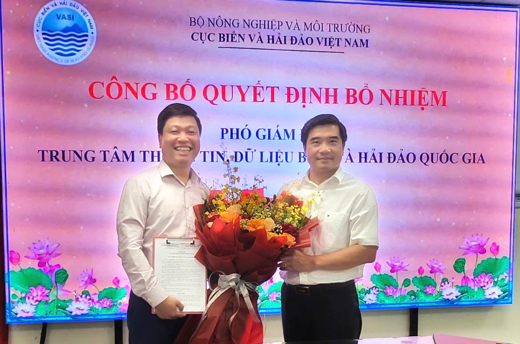Cục Biển và Hải đảo Việt Nam trao Quyết định bổ nhiệm Phó Giám đốc Trung tâm Thông tin, dữ liệu biển và hải đảo quốc gia