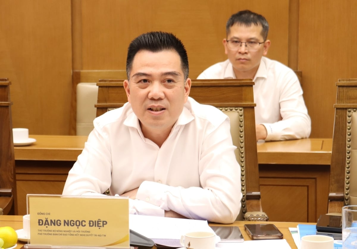 Thứ trưởng Đặng Ngọc Điệp cho biết, Bộ Nông nghiệp và Môi trường sẽ rà soát, hoàn thiện chính sách, tạo điều kiện thuận lợi cho doanh nghiệp phát triển gắn với quản lý chặt chẽ tài nguyên và bảo vệ môi trường. Ảnh: Nguyễn Thủy.