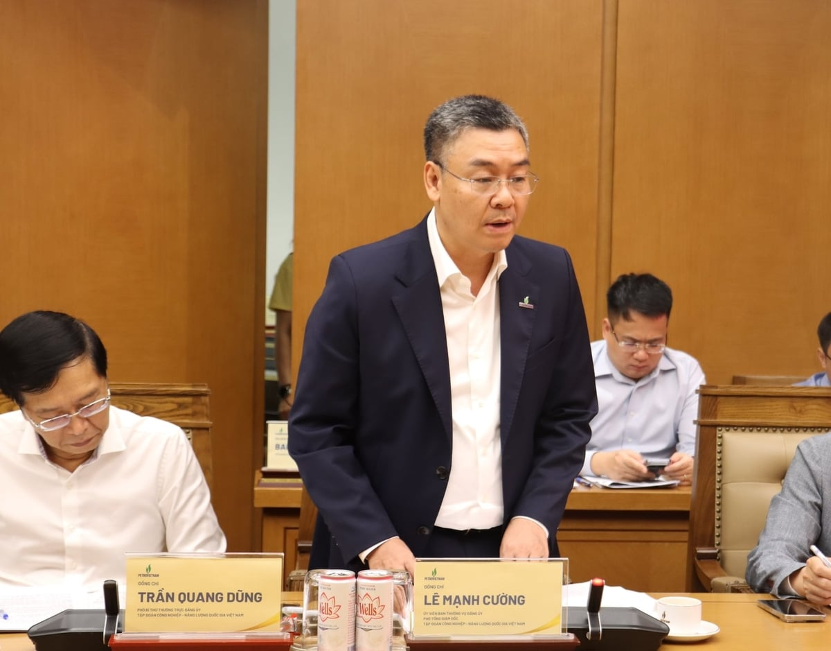 Ông Lê Mạnh Cường, Phó Tổng Giám đốc Petrovietnam, kiến nghị tập trung tháo gỡ 'nút thắt' thể chế để Petrovietnam phát huy vai trò trụ cột kinh tế biển. Ảnh: Nguyễn Thủy.