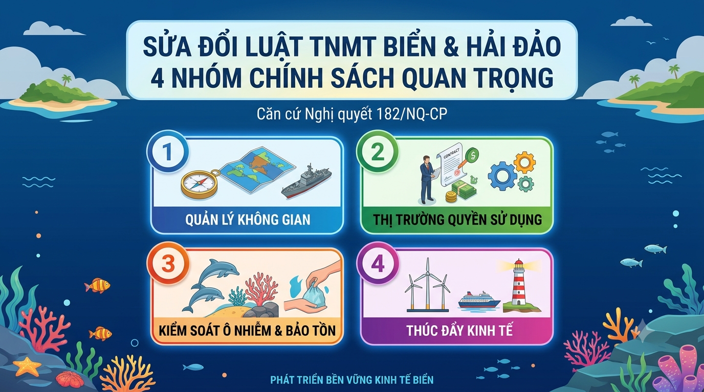 Thông qua đề xuất 4 nhóm chính sách sửa đổi Luật TNMT biển, hải đảo